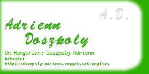 adrienn doszpoly business card